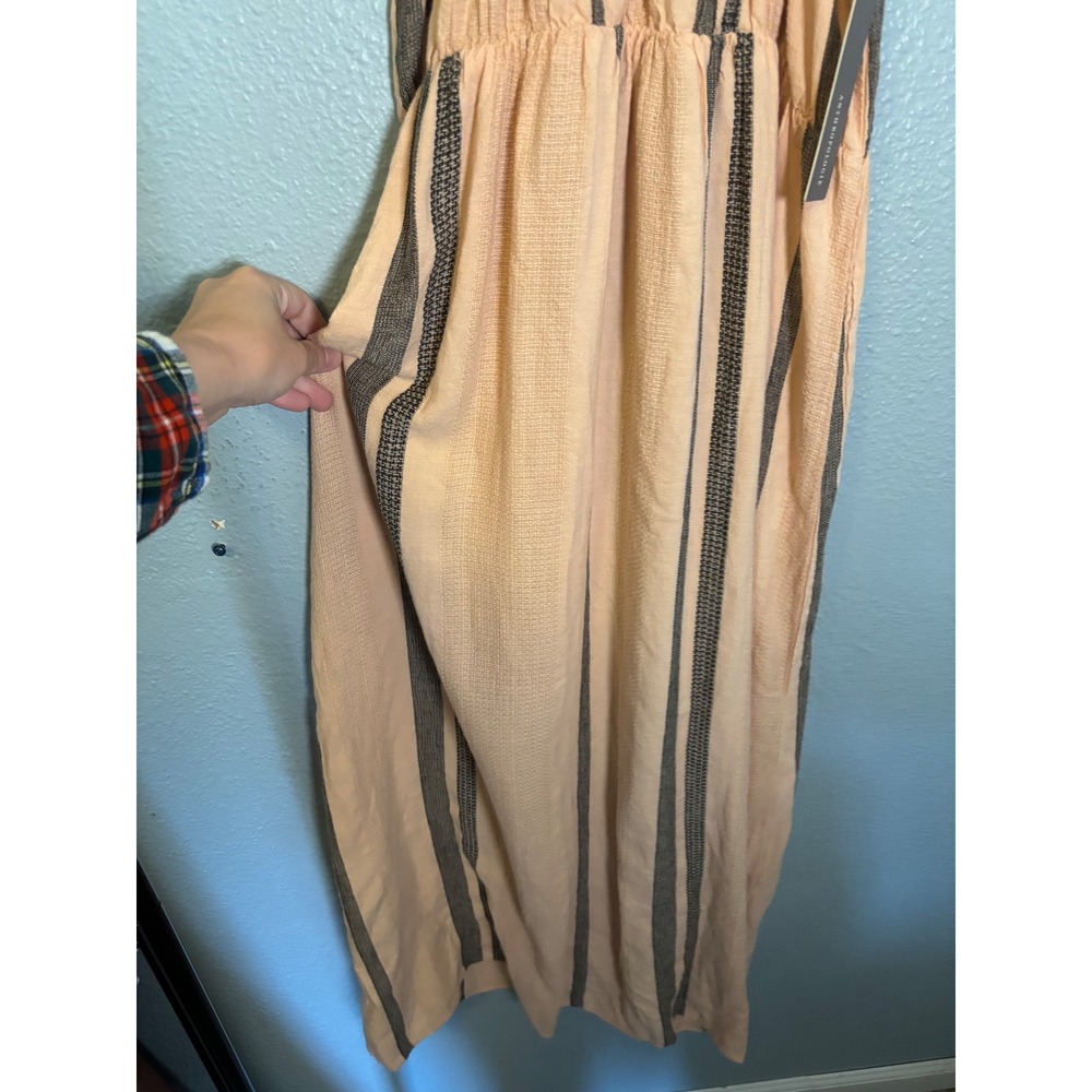 NWT‎ Anthropologie Cloth & Stone Halter Maxi Dress Peach Stripe Size XL - Picture 8 of 10